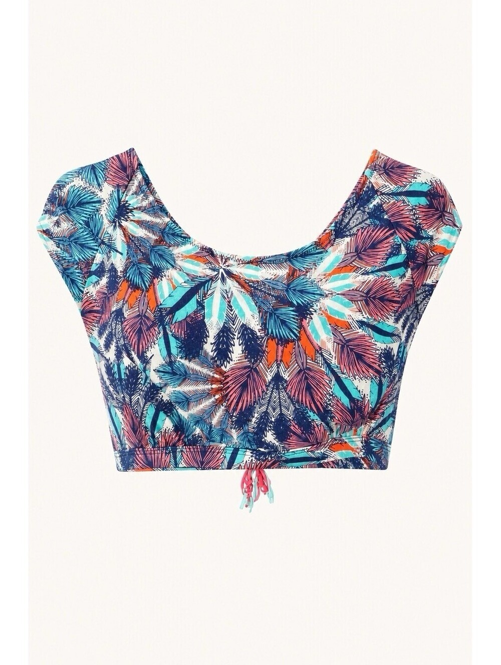 MINKPINK Womens Floral Crop Top Multicolor Boho Casual Open Back Sz L Festival